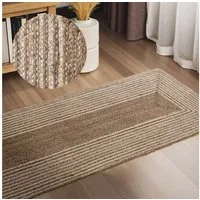 HANSE Home Teppich Juno Line Juteteppich, rechteckig, Höhe: 9 mm, Jute, Shape, Handgemacht, Wohnzimmerteppich, Naturteppich, Wohnzimmer