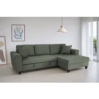 Trends by HG Ecksofa Moritz L-Form, B: 265 cm, mit Bettfunktion, Bettkasten & Zierkissen