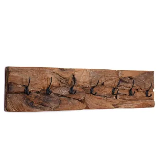 Creedwood Wandgarderobe, Natur, Holz, Echtholz,Recyclingholz, Vintage, 90x20x7 cm, Garderobe, Garderobenleisten & Garderobenhaken