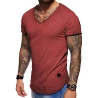 behype T-Shirt für Herren mit V-Ausschnitt aus 100% Baumwolle V-Neck Shirt Kurzarmshirt für Männer