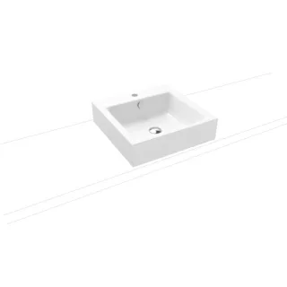 Kaldewei Puro Aufsatzwaschtisch 900606013001 3156, 46x46x12cm, weiss Perl-Effekt, 1 Hahnloch
