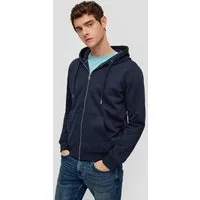 QS Sweatjacke Sweatshirt Jacke Basic-Sweatjacke mit Kapuze