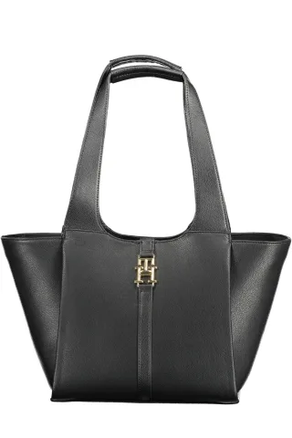 Tommy Hilfiger Damen schwarze Polyurethan-Handtasche
