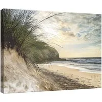 Wallarena Leinwandbild Meer Strand - Beige - Modern - Wohnzimmer, Meer, 40x30x2cm
