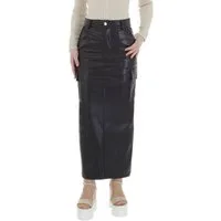 Ital-Design Lederimitatrock Damen Elegant (86365162) Stretch Maxirock in Schwarz