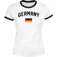 MoonWorks Print-Shirt Moonworks® Damen Deutschland Fan-Shirt T-Shirt Fußball WM EM Retro