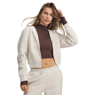 Under Armour - Fleecejacke für Damen, kurz geschnitten, Hochflor (Weiß)
