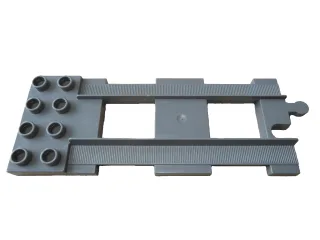 1x Lego Duplo Eisenbahn-Schiene Endstück [2x4 Noppen] grau