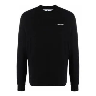 Off-White - T-Shirt für Herren, Jersey, Langärmlig (Schwarz/Pink)