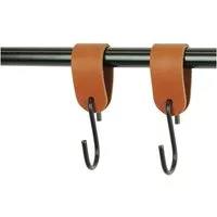 Handles and more S-Haken Leder Aufhänger Grösse S 2er Set cognac