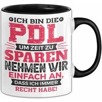 Trendation Tasse PDL Tasse Geschenk Lustiger Spruch Pflegeleitung Humorvolle Geschenkid, Keramik