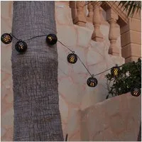 MARELIDA LED-Lichterkette Solar Lichterkette Feuerball Flammeneffekt 8 Leuchtkugeln 2,1m outdoor, 8-flammig
