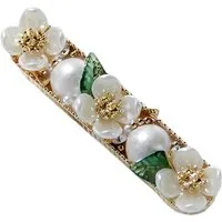 The Beauty House Haarspange Elegante Haarklammer mit Perlen & Blumen Haarkamm Haarschmuck, Stilvolle Haaraccessoires für Damen, Hochzeit, Party & Alltag