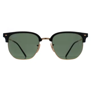 Ray-Ban Square Unisex Schwarz auf Gold Grün RB4416 Neu Clubmaster