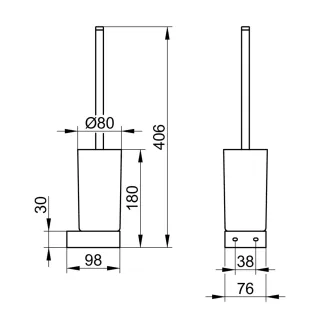 Keuco Glas-Einsatz E300, 30064 Echtkristall mattiert, lose, 30064009000 30064009000