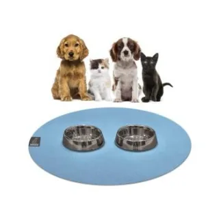 SANOZOO ® - runde Napfunterlage - Öko-Tex und Made in Germany hellblau 60 cm, 60 cm
