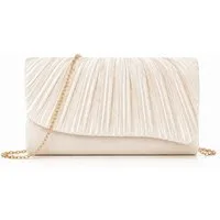 nsihing Abendtasche Damen Clutch, Elegante Abendtasche mit Abnehmbarer Kette, Plissee Design für Hochzeit, Ball & Cocktail Veranstaltungen