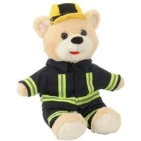 Euro Souvenirs Kuscheltier Feuerwehr Bär Plüsch ca. 27 x 17 x 16 cm, cremeweiss Berufe Teddybär, Sammelfigur / Ideal als Geschenk