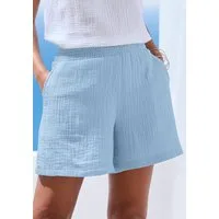 Beachtime by Lascana Webshorts aus sommerlicher Musselinware leichte Strandshorts, Sommerhose, Schlupfhose