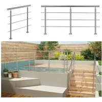 AICA Handlauf Treppengeländer Außen, Handlauf Edelstahl, Geländer Aussen, Innen, 100 cm Gesamtlänge, (Packung, 3 St), Edelstahl 304 Verdickung, Silbrig, Gebürstet, 80-200 cm