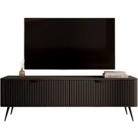 Compleo TV-Schrank mit Lamellen BELLO, TV-Tisch, Metallfüße, Modern Wohnzimmer