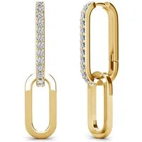 ROUGEMONT Paar Creolen Exquisite Trend Damen Creolen Ohrringe zweiteilig funkelnde Eleganz, Hypoallergen Wasserfest