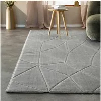 Wecon home Teppich Unplugged, auch in quadratischer Form, rechteckig, Höhe: 10 mm, Kurzflor, Hoch Tief Struktur, gewebt, Wohnzimmer, Schlafzimmer, modern
