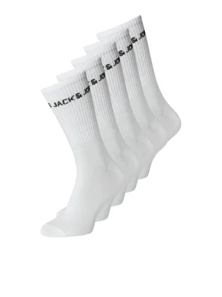 JACK&JONES - JACBASIC LOGO TENNIS SOCK 5 PACK NOOS White - Gr. - ONE SIZE