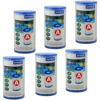 Intex Pool-Filterkartusche Intex Filterkartusche Typ A, weiß, Ø 4,7 cm (Innen), 6 Stück, Für sauberes Poolwasser, einfache Installation