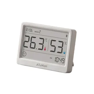 AtuMan TH2 Humidity Thermometer Bluetooth Clock Ink Screen Small Size 0°C-60°C 30-second rapid refresh Accurate Readings
