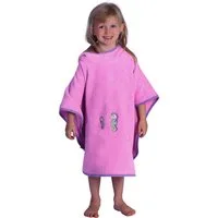 Wörner Badeponcho Seepferdchen, Baumwolle, Kapuze, maschinenwaschbar, trocknergeeignet