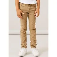 Name It Röhrenhose NKMTHEO für Jungen mit verstellbarem Bund und schmaler Silhouette slim fit, Twill, Reißverschluss, uni