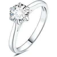 Jumpeak Diamantring Ring Damen 1ct 14K Gold E VS2 3EX Rund Diamantring für Hochzeit, Lab Grown Diamant Ring, Mit IGI-Zertifikat, Schwester Geschenk