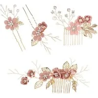 MOPUEA Haarspange 4 Stück Hochzeit Haarschmuck, Brautschmuck Haarkamm, 4-tlg.