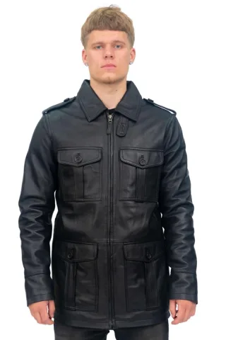Herren Lederparka Safari-Mantel-Mesa Verde