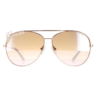 Guess lunettes de soleil Gu7739 28G Miroir brun en or rose brillant
