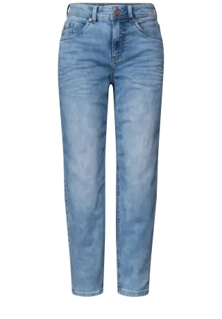 Street One - High Waist Barrel Leg Jeans im Loose Fit light blue wash - Gr. - 28