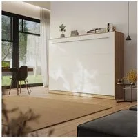 SMARTBett Schrankbett Standard 140x200 cm, Wildeiche Klappbett horizontal/ quer, Gasdruckfedern