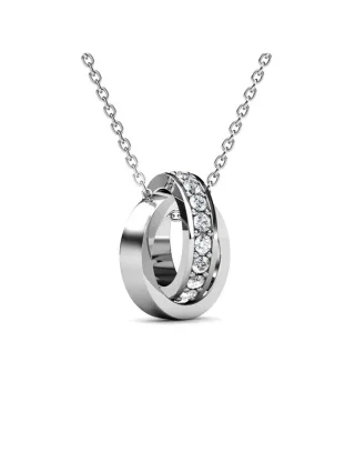 Kreis Hoop-Anhänger - Silber und Kristall