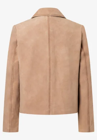 MORE & MORE - Velourslederjacke beige - Gr. - 44