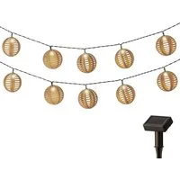 Lumineo LED-Girlande, LED Solar Lichterkette Outdoor Lampion Kugeln Plastik 2,7m Warmweiß