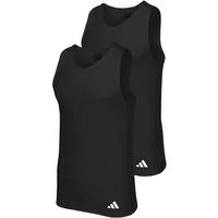 adidas Sportswear Tanktop Active Flex Cotton Ergonomic (2er Pack) mit belüfteter Netzpasse am Rücken, elastisch, Rundhalsausschnitt
