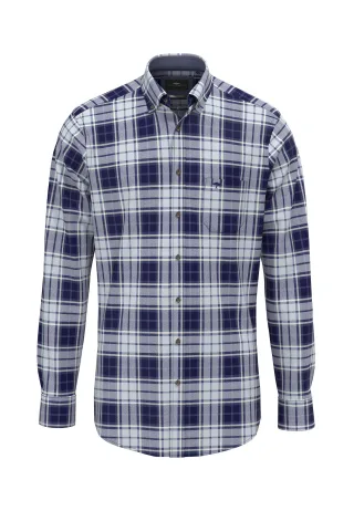FYNCH-HATTON - Blue Flannel Check, B.D., 1/1 navy - Gr. - 3XL