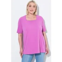 Ulla Popken T-Shirt T-Shirt A-Linie Carré-Ausschnitt Halbarm