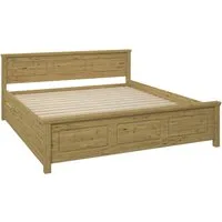 OTTO home Massivholzbett ERIKK', Made in Europe, optional mit Schublade, Massivholz Kiefer (FSC® zertifiziert), in mehreren Größen, Landhausstil mit Kassettenoptik