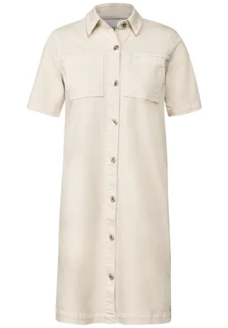 Cecil - Colored Denim Blusenkleid beige - Gr. - XS
