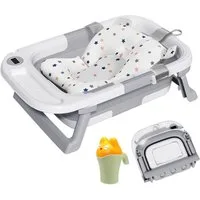 SEHAUSEU Babybadewanne faltbar Babywanne Badewanne, mit Thermometer, Haarwaschbecher