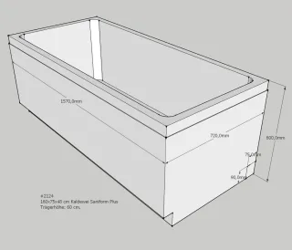 Neuesbad Wannenträger für Kaldewei Saniform Plus/Star Nr.367/345 160x75 SW11181