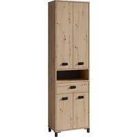 byLIVING Hochschrank Wellness Badezimmer Hochschrank mit 4 Türen und Schubkasten für viel Stauraum