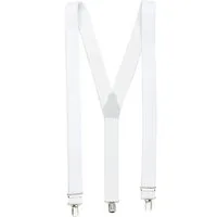 shenky Hosenträger Weißer Hosenträger 3 Clips für Damen und Herren (Hochzeit, Hosen Halter)